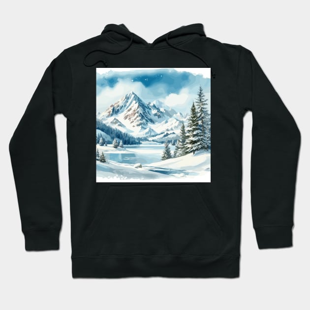 Winter Mountains Hoodie by Siha Arts